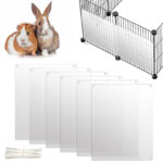 12 Pack Pet Plastic Cage Liner Protection 10'' x 8.2'' Rabbit Cage Urine Guard Clear Cage Edge Liner Guinea Pig Side Lining Small Animal Cage Accessories - Keep Litter in The Cage