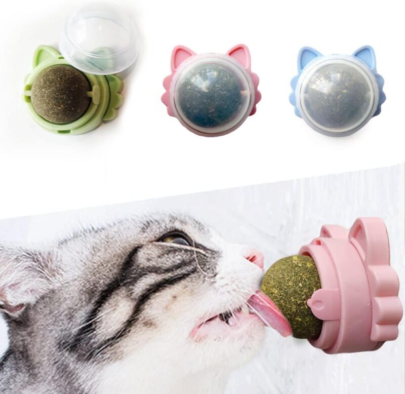 Catnip Ball Toy for Your Pet | 3 Pack Catnip Ball | Catnip Ball Dental Hygiene Toy | Catnip Wall Mount | Catnip Balls for Indoor Cats | Catnip Balls for cat Wall