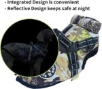 2 in 1 Large Dog Winter Coat Harness, Outdoor Warm Large Dog Jacket, Cold Weather Padded Dog Vest Apparel Clothes for Large Dogs