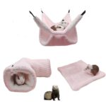 3-piece set rabbit hammock cotton nest double-layer thickened guinea pig chinchilla sugar glider hamster passage hiding nest small pet supplies