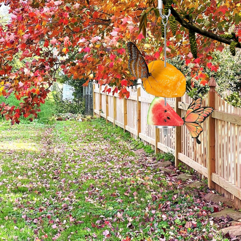 2Pcs Elegant Butterfly Banana Holder, Outdoor Banana Hammock, Hangable Butterfly Feeders Stand for Garden, Backyard