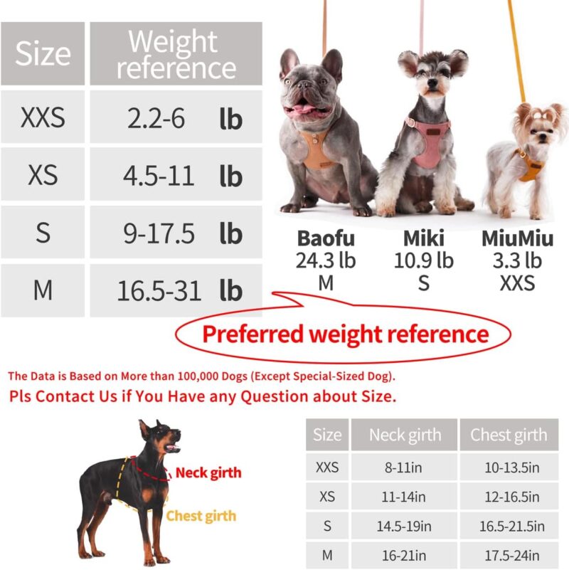 Puppytie No Pull Dog Harness with Multifunction Dog Leash,Soft Adjustable No Choke Escape Proof Pet Harness Vest for Medium Dogs or Large Dogs,Silver Grey,M