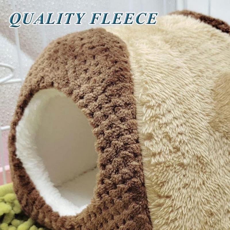 Cozy Ferret Bed Guinea Pig Cave Bed Tent Fleece Rat Hideout House Nest Cage Accessories for Chinchilla Squirrel Hedgehog
