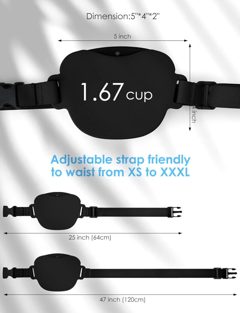 Dog Treat Pouch with Training Clicker, Upgrade Stronger Magnetic Closure to Avoid Spilling, 1.67 Cup Silicone Treat Bag Fanny Pack with Waist Belt for Pet Training Walking