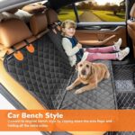 Dog Seat Cover 100% Waterproof Hammock 600D Heavy Duty Scratch Proof Nonslip Durable Soft Pet Back Seat Covers for Cars Trucks and SUVs