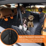 Dog Seat Cover 100% Waterproof Hammock 600D Heavy Duty Scratch Proof Nonslip Durable Soft Pet Back Seat Covers for Cars Trucks and SUVs