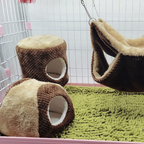 Cozy Ferret Bed Guinea Pig Cave Bed Tent Fleece Rat Hideout House Nest Cage Accessories for Chinchilla Squirrel Hedgehog